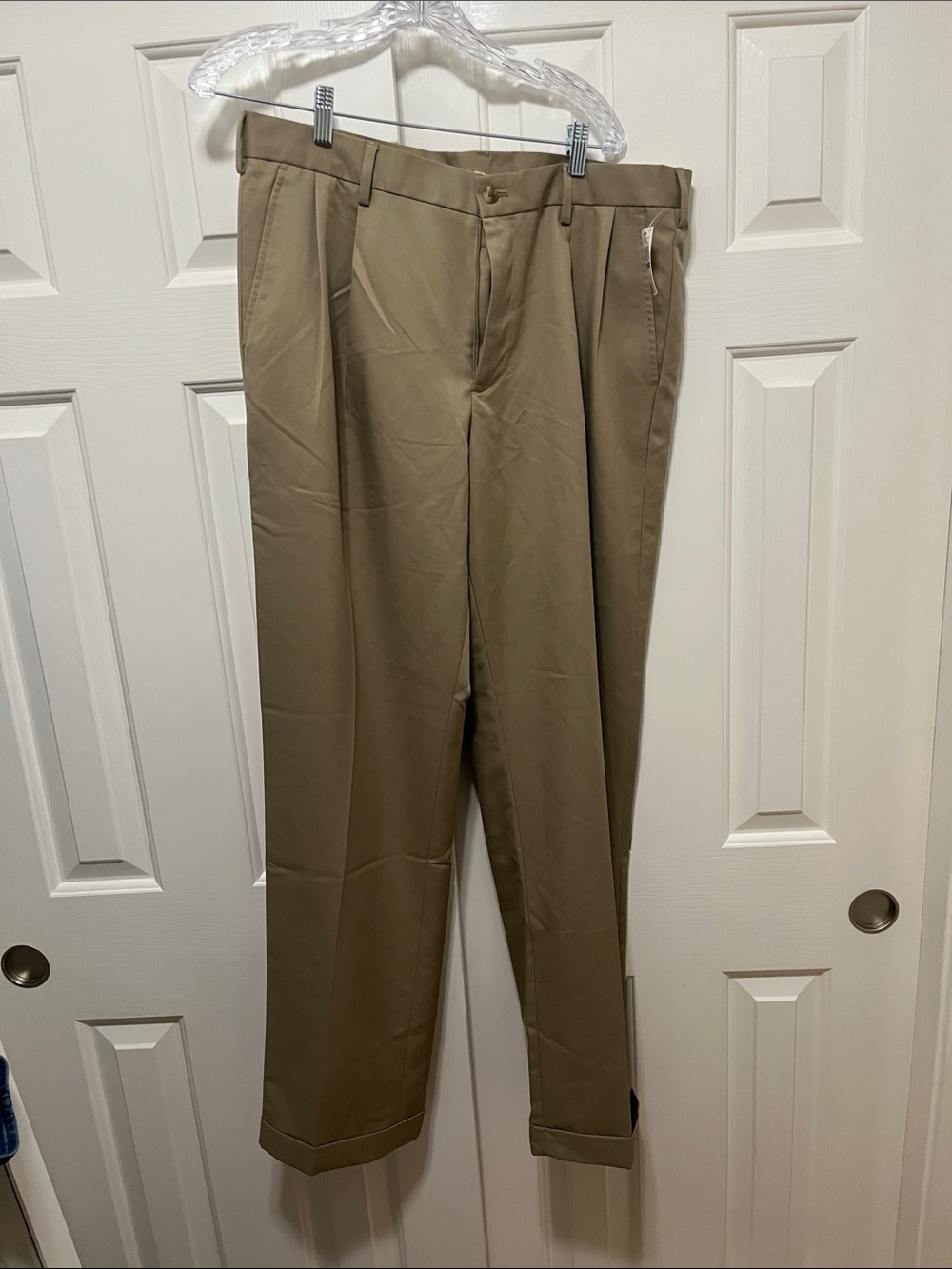 Van Heusen Men’s Khaki Pleated Chinos